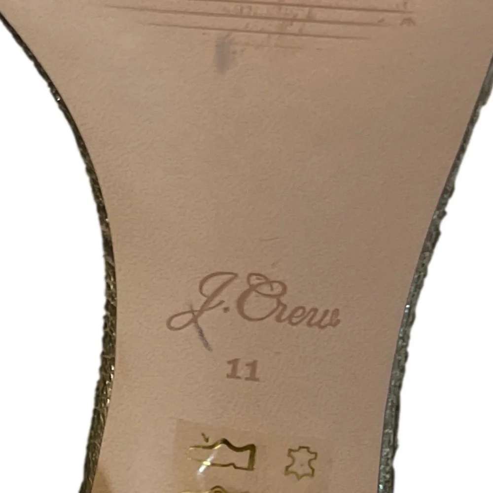J Crew Elegant Gold Block Penny Heel Sandals